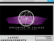 Tablet Screenshot of dreamingincolourproductions.com